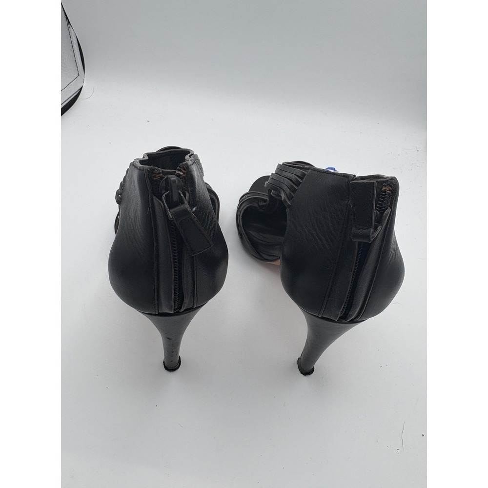 Cole Haan Shoes Womens Size‎ 7 Black Leather Strappy Zip Stiletto Heels - Picture 5 of 7